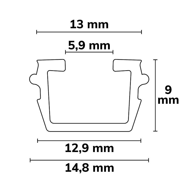 Aluprofil gardin glidskena ritning2